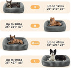 Dog Beds for Small Dogs, Washable Orthopedic Dog Bed with Removable Cover, Rectangle Soft Calming Sleeping Puppy Bed Durable Pet Cuddler with Anti-Slip Bottom, 20"x19"x6" Grey