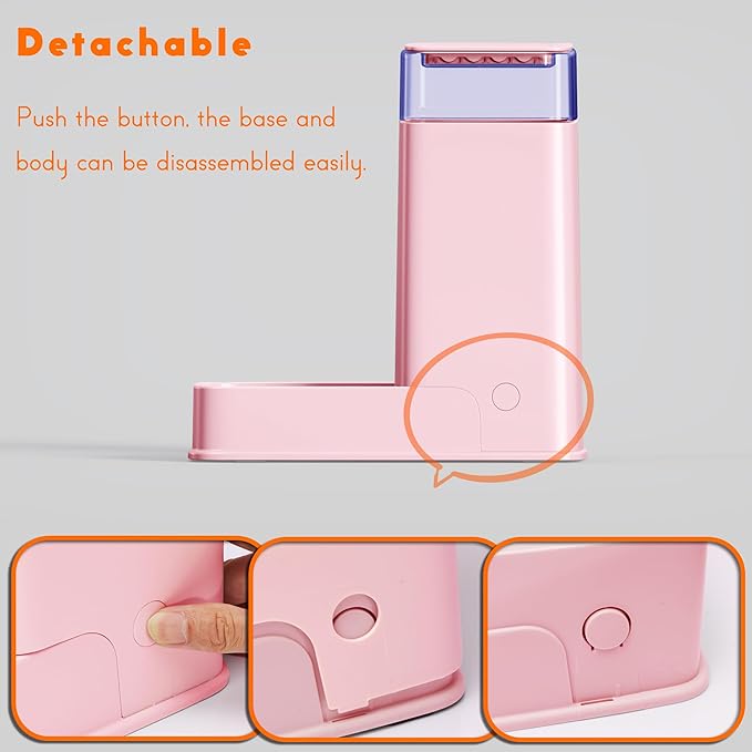 Cat Food Dispenser and Cat Water Dispenser Set with Stainless Steel Bowls Gravity Dog Feeder for Small Medium Big Cat Dog Pet Puppy Kitten, 1 Gallon x 2