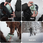 SÄKER Portable Dog Water Bottle, Collapsible Water Bottle for Dogs Perfect for Walking, Hiking and Outdoors | Works as a Portable Water Bowl | Designed in Montreal - 750ml