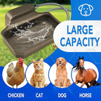 Automatic Dog Water Bowl Dispenser 1 Gallon - Outdoor Pet Water Bowl Feeder for Dogs, Livestock, Chicken - Auto Fill - Food Grade Material - Easy to Install - Brown