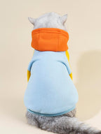 QWINEE Basic Dog Hoodie Sweatshirt Puppy Sweater Warm Cat Costumes Pet Clothes for Chihuahua Puppy Kitten Small Medium Dogs Orange and Blue Large