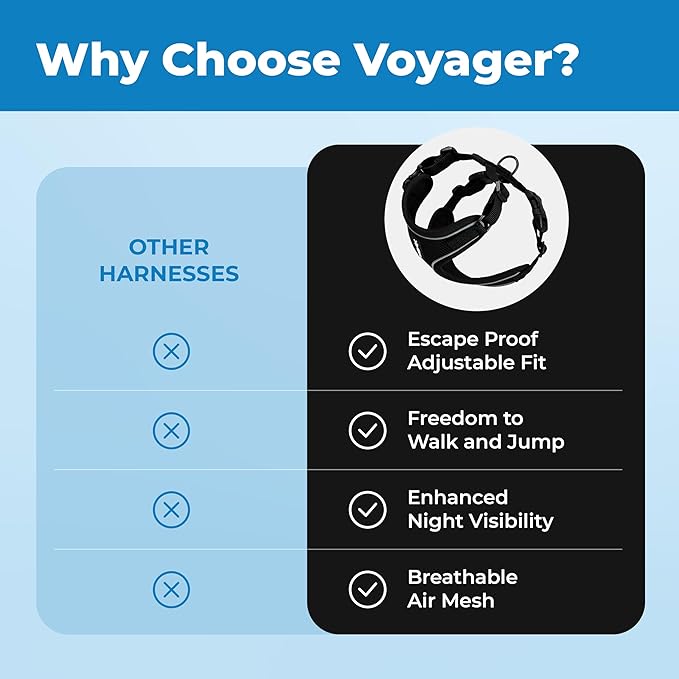 Voyager Escape-Proof Step-in Lock Cat Harness & 5ft Neoprene-Handle Leash Set All-Weather Mesh with Reflective Stitching for Small to Large Cats by Best Pet Supplies, Black (327), S