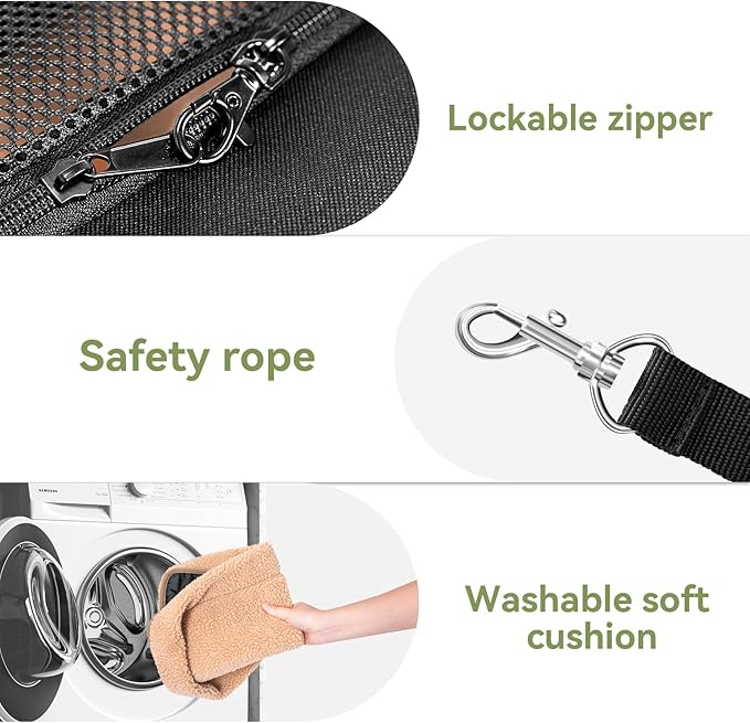 Petsfit 19x12x12 Pet Carrier for Large Cats (up to 20 lbs), Soft-Sided Small Dog Travel Carrier, Upgraded with Patented Buckle and Soft Padding, Ideal for Car Road Trips,Black