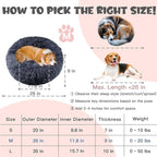 Himax Medium Dog Bed, Round Dog Bed with Blanket Attached, Comfort Fluffy Calming Dogs Beds Washable (20"/26"/35") Deep Grey