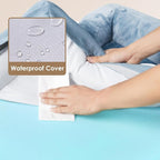 EHEYCIGA Orthopedic Dog Beds for Large Dogs, Waterproof Memory Foam Large Dog Bed with Sides, Non-Slip Bottom and Egg-Crate Foam Pet Couch Bed with Washable Removable Cover, Washed Blue