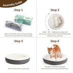 Love's cabin Round Donut Cat and Dog Cushion Bed, 20in Pet Bed for Cats or Small Dogs, Anti-Slip & Water-Resistant Bottom, Super Soft Durable Fabric Pet beds, Washable Luxury Cat & Dog Bed Dark Grey