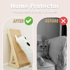 Meeyoview Sisal Cat Scratcher Ramp, 27'' L Shape Scratching Post, Vertical Cat Scratcher for Indoor Cats, Solid Wooden Scratch Pad, Furniture Protector with Catnip(Triangle)