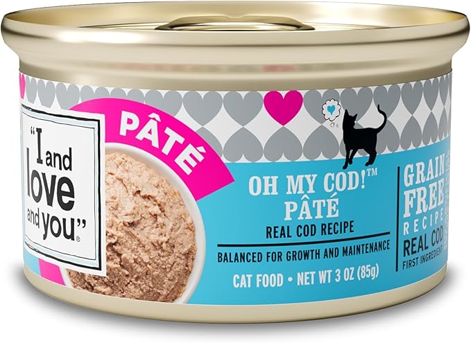 I and love and you Wet Cat Food - Oh My Cod Pâté - Cod Recipe, Grain Free, Filler Free, 3oz Pack of 24 Cans