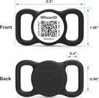 QR Code Dog Tag with NFC, Personalized Pet ID Tag, Silent Dog ID Tag, Modifiable Pet Online Profile, Multiple Emergency Contact, Scan QR Code Send GPS Location Email (Regular, Black&White)