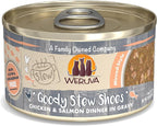 Weruva Classic Cat Stews!, Goody Stew Shoes with Chicken & Salmon in Gravy, 2.8oz Can (Pack of 12)
