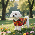 Red Maple Leaf Dog Shirts for Small Dogs Girl Cute Puppy Collared Polo T-Shirt Soft Breathable Pet Fall Outfits for Puppy Cat Pet Doggy Outfits for Birthday