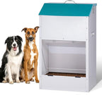 Automatic Gravity Dog Feeder Large Breed 50 lb, Galvanized Metal Self Feeding Dog Food Dispenser Extra Large Automatic Pet Feeder, for Indoor or Outdoor Use