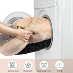 JOEJOY Small Dog Bed Cat Bed with Hooded Blanket, Cozy Cuddler Luxury Puppy Pet Bed, Donut Round Calming Anti-Anxiety Dog Burrow Cave Bed - Anti-Slip Bottom and Machine Washable 23 inch