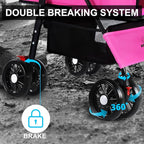 3 in 1 Pet Dog Stroller for Small Medium Dogs 10-50 lbs, Foldable Cat-Strollers for 2-Cats with Removable Carrier, Pet-Strollers for Cats with Storage Bag, Small Puppy-Stroller, Dog-Cart (Pink)