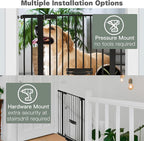 37 Inch Tall Baby Gate with Small Cat Door, Adjustable 29.5" and -40.55",Auto Close Dog Gate Pet Gate Easy Walk Thru Pet Door for Stairs, Doorway, House, Pressure Mounted Safety Child Gate