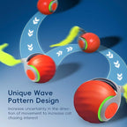 2Pcs Interactive Cat Toy 2.0, Automatic Moving Cat Ball Toy for Indoor Cats, Electric Rolling Pet Ball with Tail, Two Speed Adjustment, Pet Play Toys Balls (Blue+Orange)