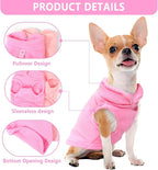 2 Pack Dog Sweater with Leash Ring Winter Warm Pet Sweater Thick Clothes Coat Fleece Dog Sweaters for Small Dogs Girl Boy for Chihuahua, French Bulldog, Dachshund,X-Large(19-26lbs)
