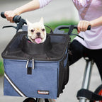 Pet Carrier Bicycle Basket Bag Pet Carrier/Booster Backpack for Dogs and Cats with Big Side Pockets,Comfy & Padded Shoulder Strap,Travel with Your Pet Safety（Classic Blue）