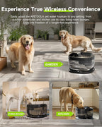 Wireless Dog Water Fountain with 40 Filters,Battery Operated Dog Water Dispenser with Motion Sensor, 237 oz/ 7L Cordless Fountain Water Bowl for Large Dogs Cat(Replacement Filter for 10 Months)