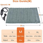 GASUR Pet Heating Pad, Waterproof Electric Dog Cat Heating Pad with Timer, Temperature Adjustable Heatded cat Bed for Winter,Auto Power-Off,Anti-bite Heating Pad for Dogs Cats -28''x16'', Medium