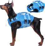 Kuoser Dog Life Jacket High Flotation, Reflective Dogs Life Vest for Swimming Boating, Adjustable Small Medium Large Dog lifejacket, Lightweight Dogs Life Preserver Rescue Handle Spring Summer Pool
