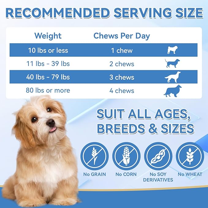 200 PCS Dog Allergy Chews, Dog Allergy Relief Chews with Probiotic Anti-Itch for Dogs - Omega 3 Fish Oil - Itching Skin Relief, Immune & Skin & Coat Support, Hot Spots, Paw Licking and Sensitivities