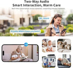 4G LTE Cellular Security Indoor Camer Wireless, Monthly Fee, Pet Camera with Speaker for Dog/Cat, Baby Monitor, Power Battery,HD 360°Full View Two-Way Talk,Indoor No WiFi Camera Home Security