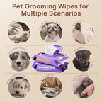 HICC PET Dog Bath Wipes Cleaning Deodorizing, Remove Dirt, Nourish Fur and Eliminate Odors, No Rinse Pet Grooming Glove Wipes for Dogs & Cats, Cleaning Wipes for Daily Care & Traveling