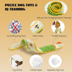 Nocciola EEL Squeaky Dog Toy, Tough No Stuffing Toy for Tug of War, Puppy Interactive Puzzle Fun to Keep Them Busy, Cognitive Crinkle Dog Toy for Large Medium Small Breed, Blue&Yellow