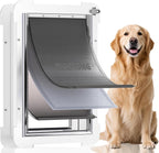 3-Flap Steel Large Dog Door for Exterior Doors with Sliding Lock Panel, Energy-Efficient Insulated Pet Door, Extreme Weather Doggy Door with Telescoping Tunnel, Never Rust（Pets Up to 100 Lb）