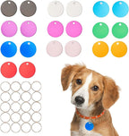 [Press TX Art] Multicolor Blank Discs Aluminum Tag Anodized Aluminum Stamping Blanks for DIY Decorative Craft Pet Dog ID Tags Blank with Ring (Round)