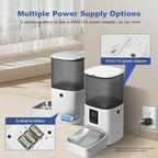 Automatic Cat Feeder, 6L Cat Food Dispenser with 10s Voice Recorder, Pet Feeder up to 8 Meals per Day, Timed Feeder with Dry Food Sealed Ring (Jade White, 6L)