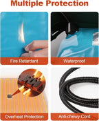 Pet Heating Pad,Extremely Waterproof Heated Cat Dog Bed Outdoor & Indoor,Multi-Size Heated Dog Cat Blanket Mat,Pet Heater Warmer for Cat Dog House Whelping Box(Dark Blue,M-17.7" Lx17.7 W)