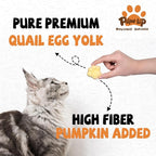PAWUP Freeze Dried Cat & Dog Treats, Natural Quail Egg Yolk, High Fiber Pumpkin Added, High-Protein Pet Snacks for Coat & Gut Health, 3.5 oz