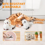 Gigwi Flappy Bird Cat Toy For Indoor Cats, Rechargeable Lifelike Sandpiper Interactive Flapping Bird Cat Toy Tweet, Flapping Wings & Lively Chirping, Catnip Toys For Kitten, Touch Activated (Couple)