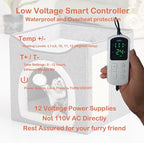 Heated Cat Bed Indoor w/ 12V Electric Heating Pad, Foldable Thermal Warming Heated Pet Bed House for Indoor Cats w/ Scratching Post, Covered Cat Cave Beds with Adjustable Temperature & Timer 16x16x15"