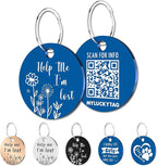 MYLUCKYTAG QR Code Stainless Steel Dog ID Tag - Personalized, Online Pet Profile, Email Location Alert, Durable