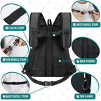 PetAmi Adjustable Dog & Cat Chest Carrier Backpack, Ventilated for Hiking & Camping, Small to Large Pets Up to 15 lbs, Dark Gray