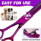 JASON Grooming Scissors for Dogs - Sharp Thinning Dog Shear with Muffler Pad, Stainless Steel Dog Grooming Shears Professional Texture Scissors for Pets