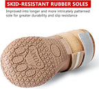 QUMY Dog Shoes for Large Dogs, Medium Dog Boots & Paw Protectors for Winter Snowy Day, Summer Hot Pavement, Waterproof in Rainy Weather, Outdoor Walking, Indoor Hardfloors Anti Slip Sole Khaki 8
