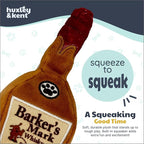 Huxley & Kent Funny Dog Toy w/Squeaker – Power Plush Squeaky Dog Toys for Small Dogs – Durable Small Stuffed Animal for Indoor Play & Fetch - Tiny Tuff Barker's Mark