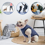 SCENEREAL Winter Dog Vest Coat with Built-in Harness, Warm Puppy Jacket for Small to Medium Dogs, Cold Weather Coat with Zipper, Fleece Puffer Vest Windproof Snow Clothes