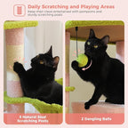 Tall Pink Cat Tree for Indoor Cats Large Adult, 71.2" Multi-Level Cat Tower with 2 Spacious Condos, 3 Hammocks, Super Large Top Perch, 2 Pompoms