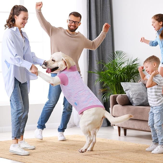 Pet Clothing,Turtleneck Dog Sweater,Sweaters for Dogs Boys and Girls,Pullover Dog Sweaters,Pet Knitted Clothes,Fit for Different Kinds Dogs,for Spring,Autumn and Winter(Pink S)