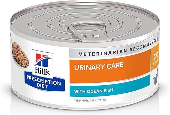 Hill's Prescription Diet c/d Multicare Urinary Care with Ocean Fish Wet Cat Food, Veterinary Diet, 5.5 oz. Cans, 24-Pack