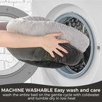 Cat Bed for Indoor Cats,Round Cat Bed for Small Pets,Washable Pet Bed with Non-Skid Bottom,Pet Bed for Puppy and Kitty,19 Inches,Deep Grey