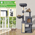 53" Cat Tree Tower for Indoor Cats, Multi-Level Cat Tower Condo with Sisal Scratching Post