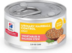 Hill's Science Diet Urinary Hairball Control Adult 1-6 Wet Cat Food, Salmon & Vegetables Stew, 2.9 oz Cans, Case of 24