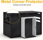 Lovupet Wooden Dog Crate Furniture, Villa Style Dog Kennel for Medium Breed with Glass Door and Acrylic Panels, GC34 (Black)