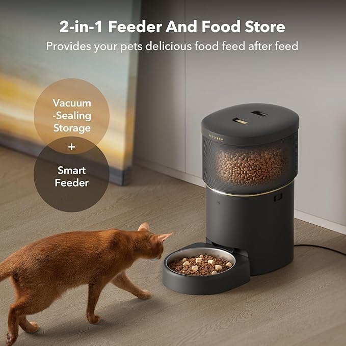 PETLIBRO Automatic Dog Feeder, 5G Wi-Fi 8L Large Dog Food Dispenser with Vacuum-Sealed Cat Feeder for Airtight Storage, Auto Pet Feeder with 187mm Large Food Tray for Medium Large Breed Dog Cat 34Cups